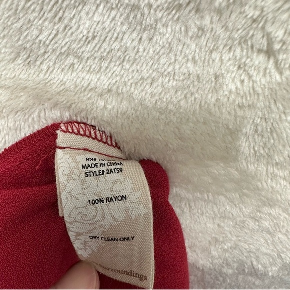 Soft surroundings Poet blouse Elegant Red Women's small button detail - Picture 7 of 8